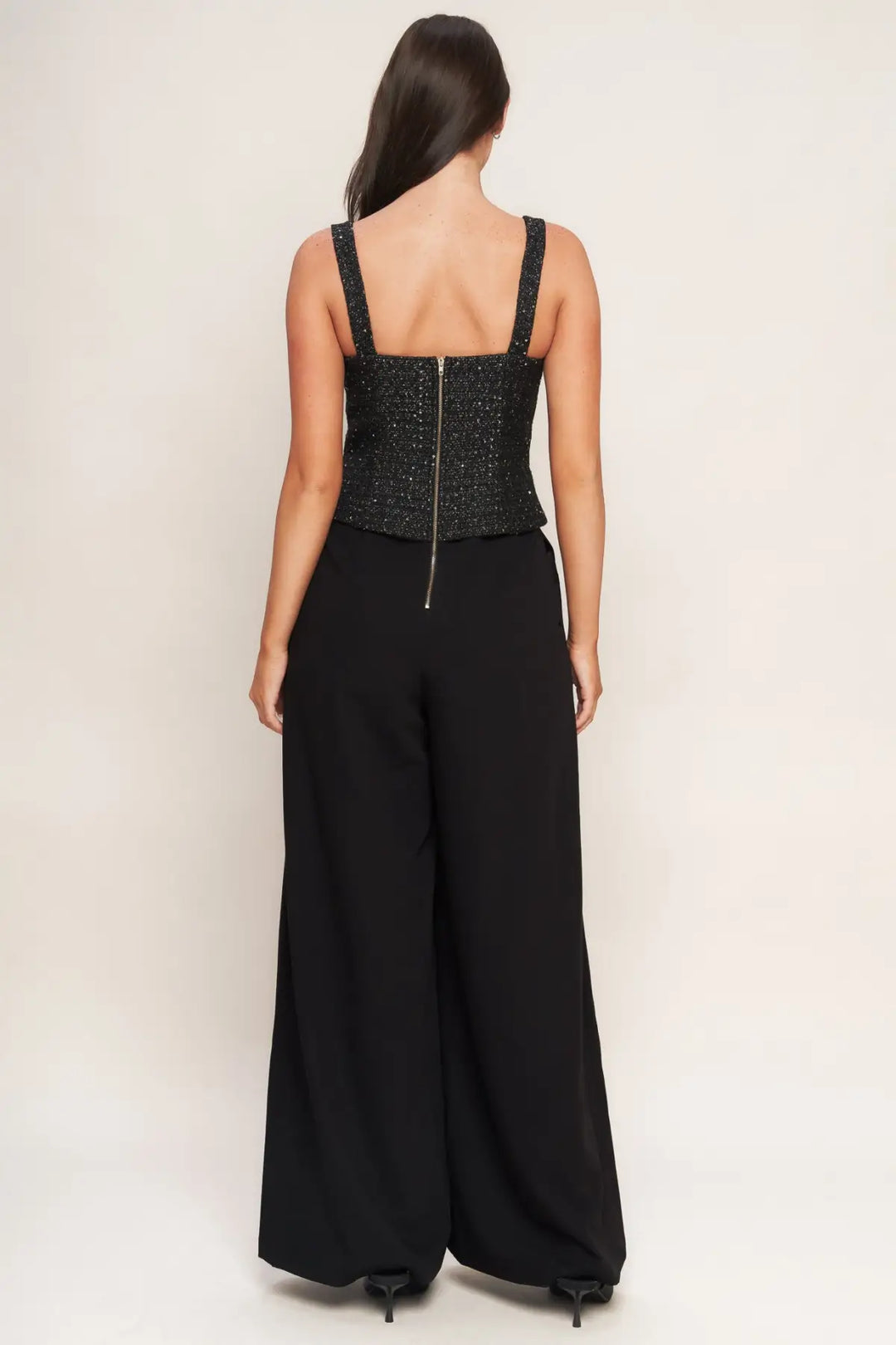 MIDNIGHT PARISIENNE WOVEN JUMPSUIT - JUMPSUIT