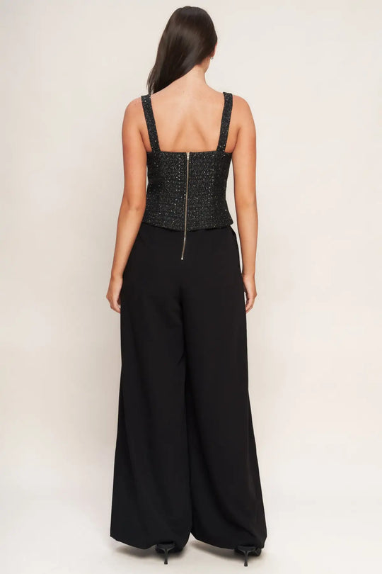 MIDNIGHT PARISIENNE WOVEN JUMPSUIT - JUMPSUIT