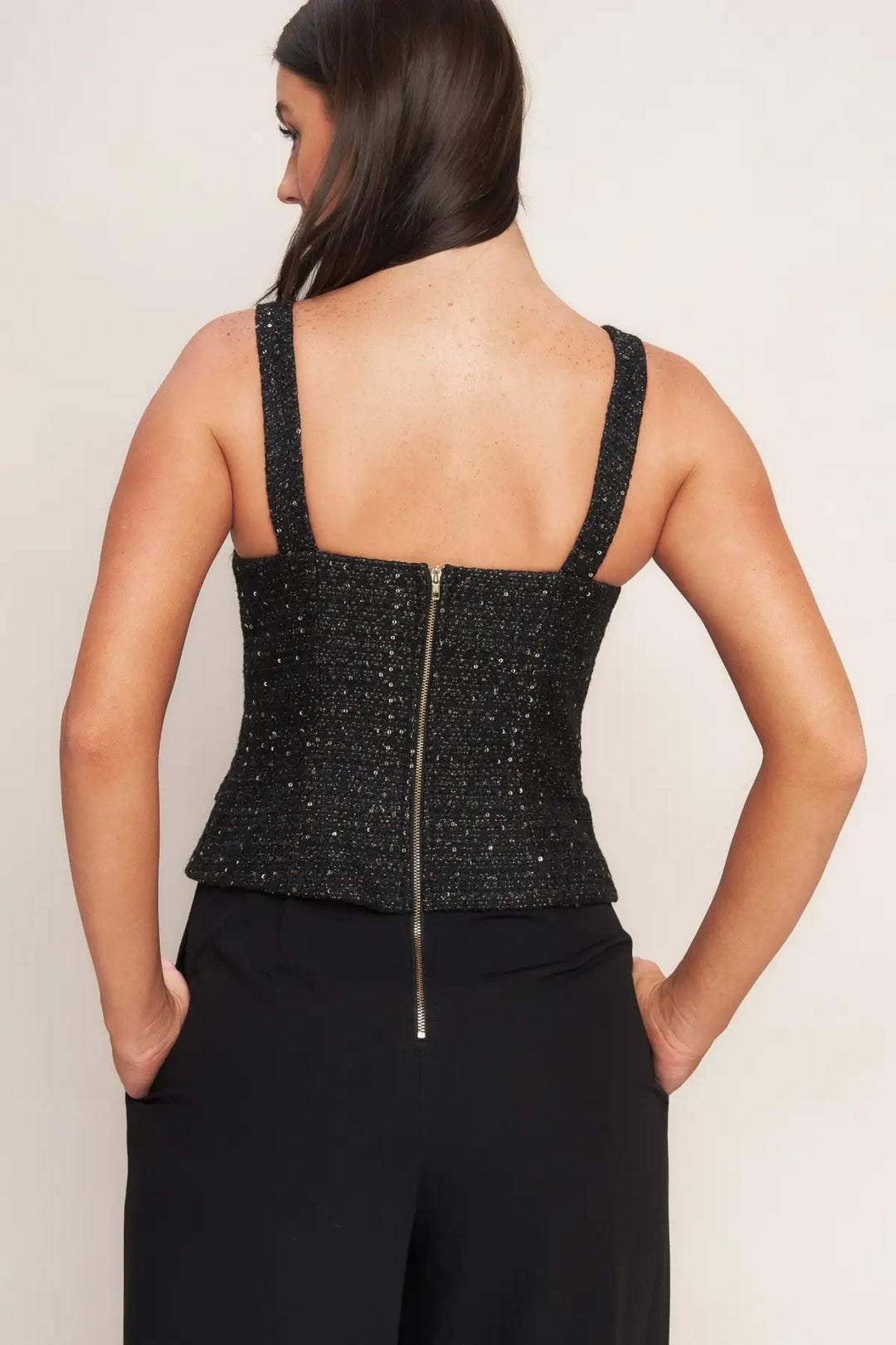 MIDNIGHT PARISIENNE WOVEN JUMPSUIT - JUMPSUIT
