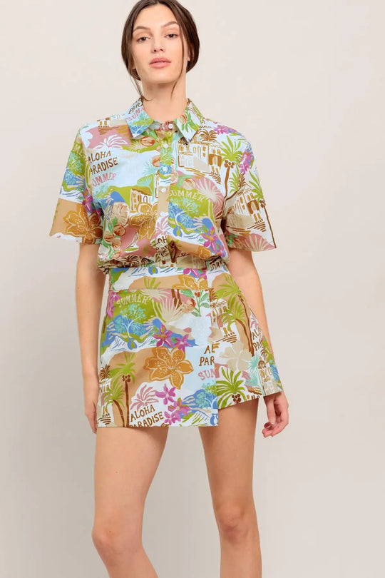 SUNSHINE GETAWAY WOVEN SKORT - SHORTS