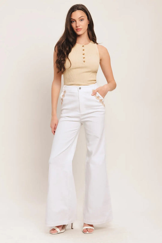 OPEN ROAD WHITE WOVEN PANTS - PANTS