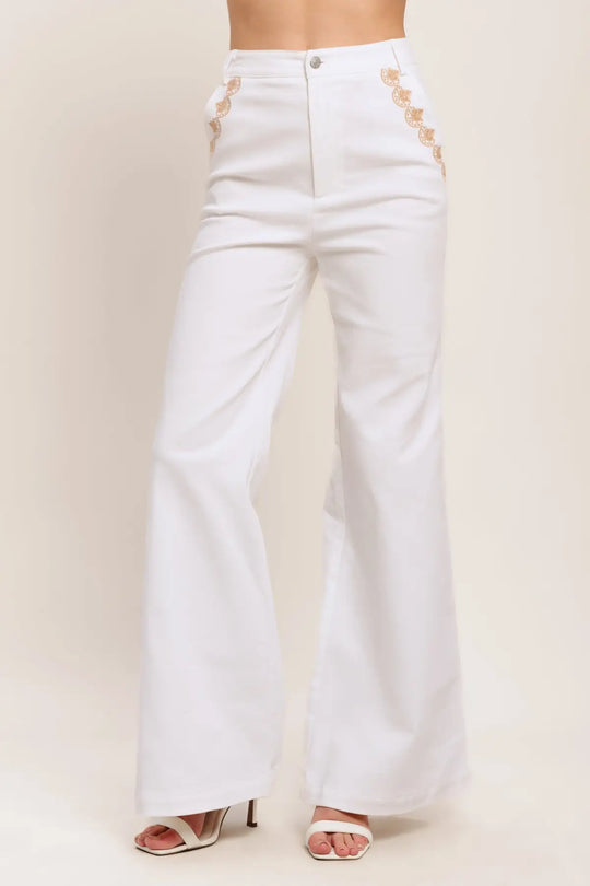 OPEN ROAD WHITE WOVEN PANTS - PANTS