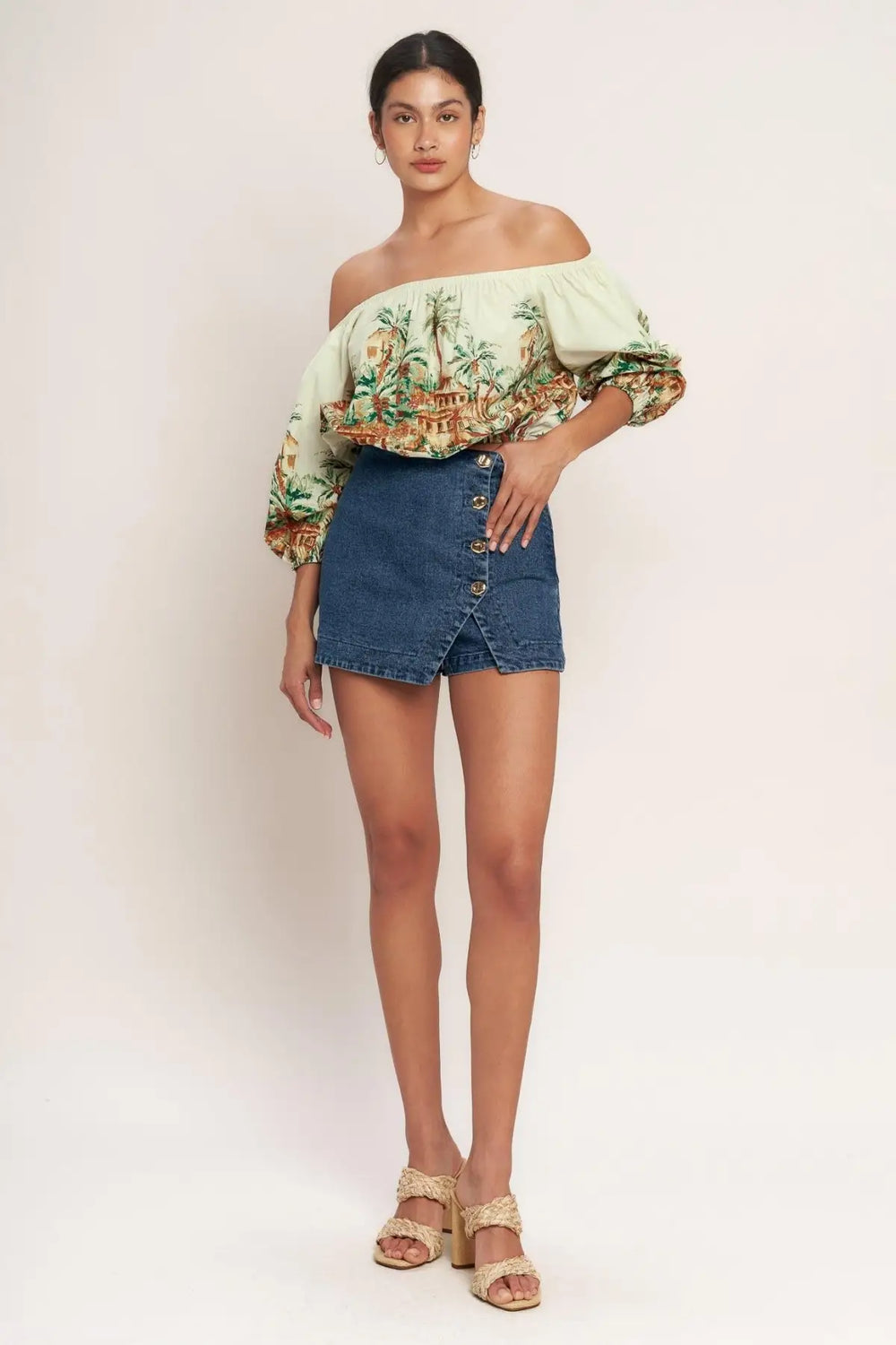NO SECOND THOUGHT DENIM SKIRT - SHORTS