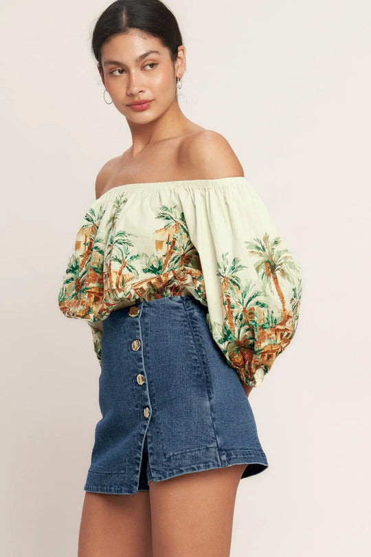 NO SECOND THOUGHT DENIM SKIRT - SHORTS