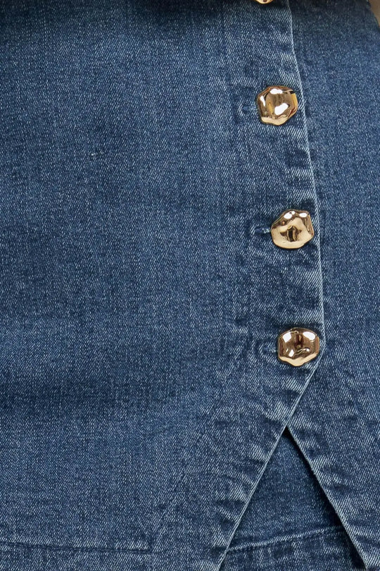 NO SECOND THOUGHT DENIM SKIRT - SHORTS