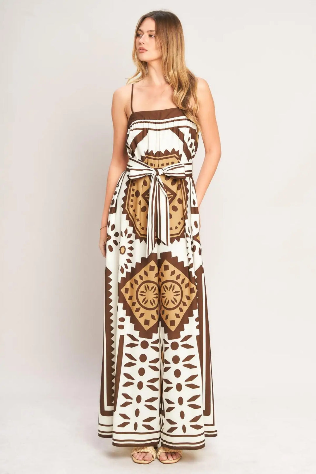 EARTHY ELEGANCE BOHO WOVEN JUMPSUIT - JUMPSUIT