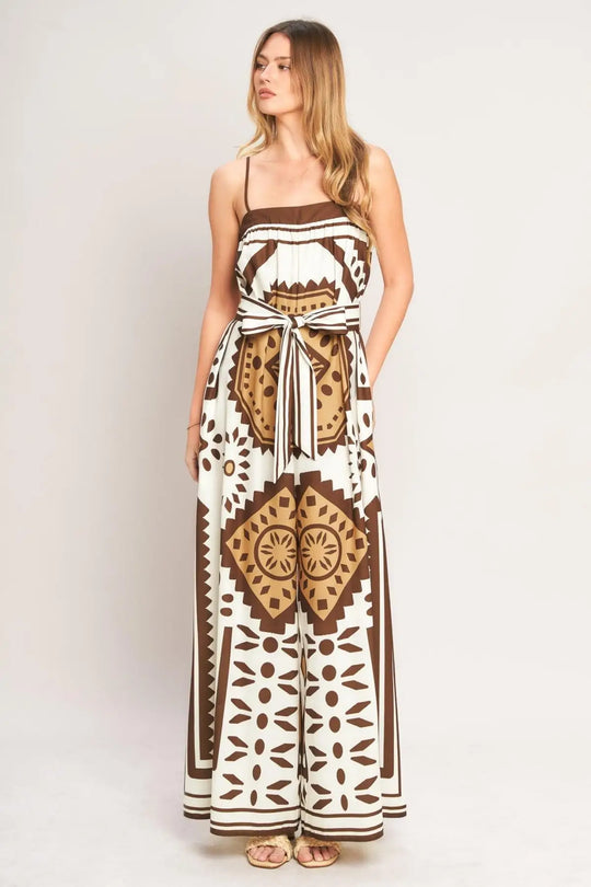 EARTHY ELEGANCE BOHO WOVEN JUMPSUIT - JUMPSUIT