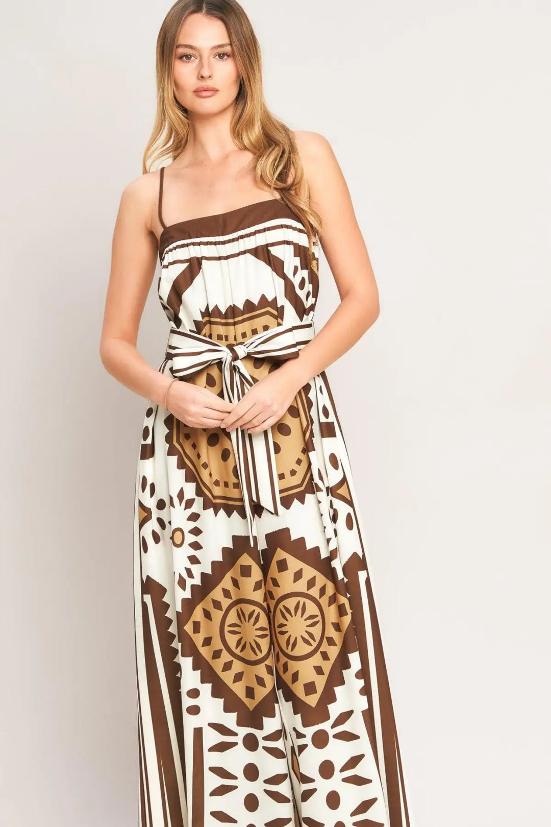 EARTHY ELEGANCE BOHO WOVEN JUMPSUIT - JUMPSUIT