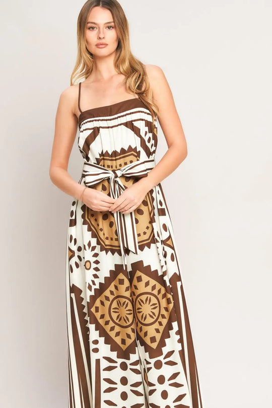 EARTHY ELEGANCE BOHO WOVEN JUMPSUIT - JUMPSUIT