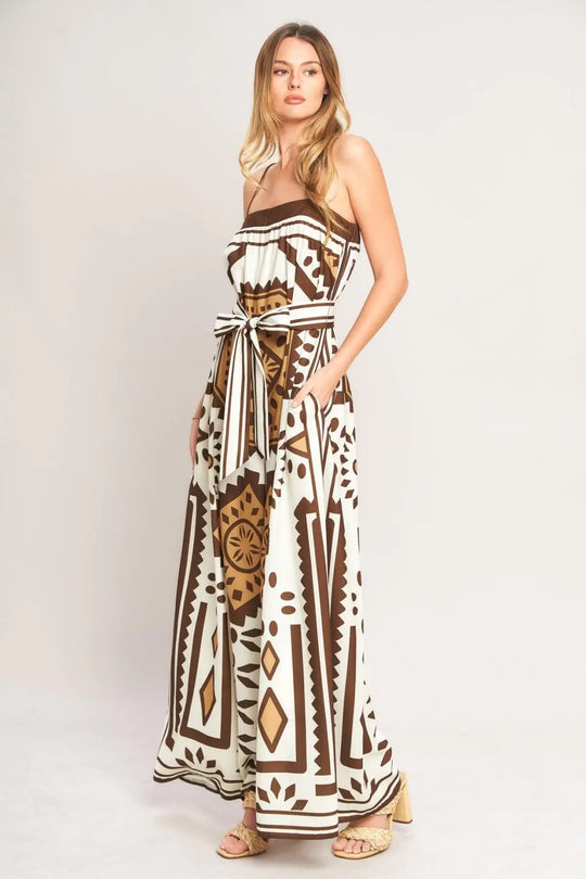 EARTHY ELEGANCE BOHO WOVEN JUMPSUIT - JUMPSUIT