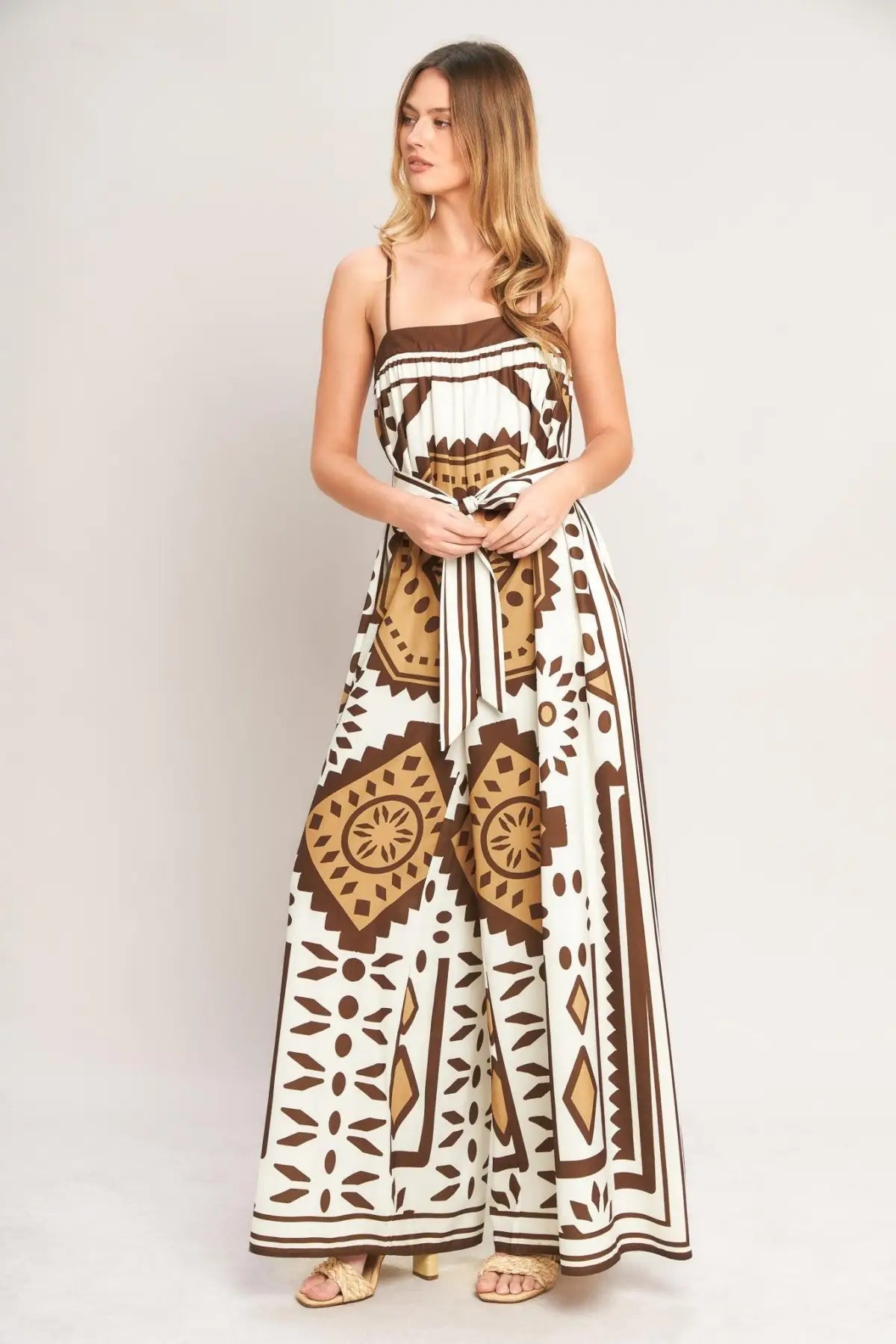 EARTHY ELEGANCE BOHO WOVEN JUMPSUIT - JUMPSUIT