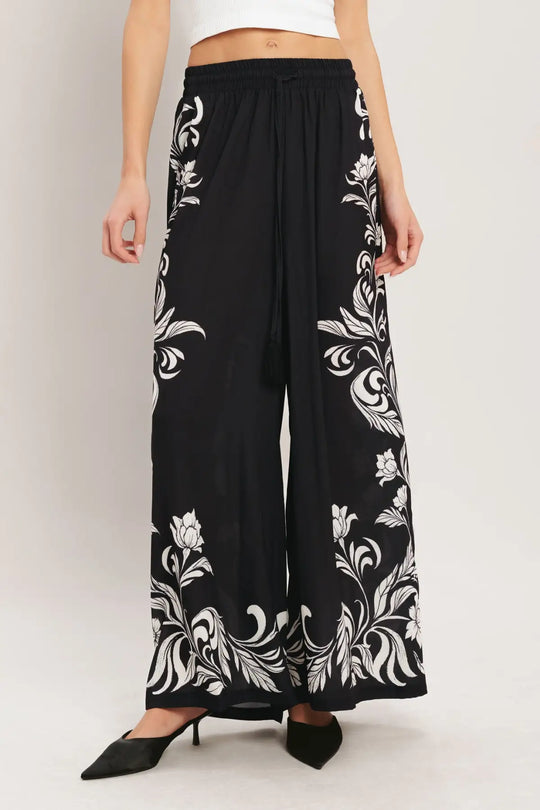 BLACK RIVIERA WOVEN PANTS - PANTS
