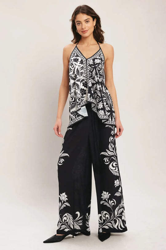 BLACK RIVIERA WOVEN PANTS - PANTS