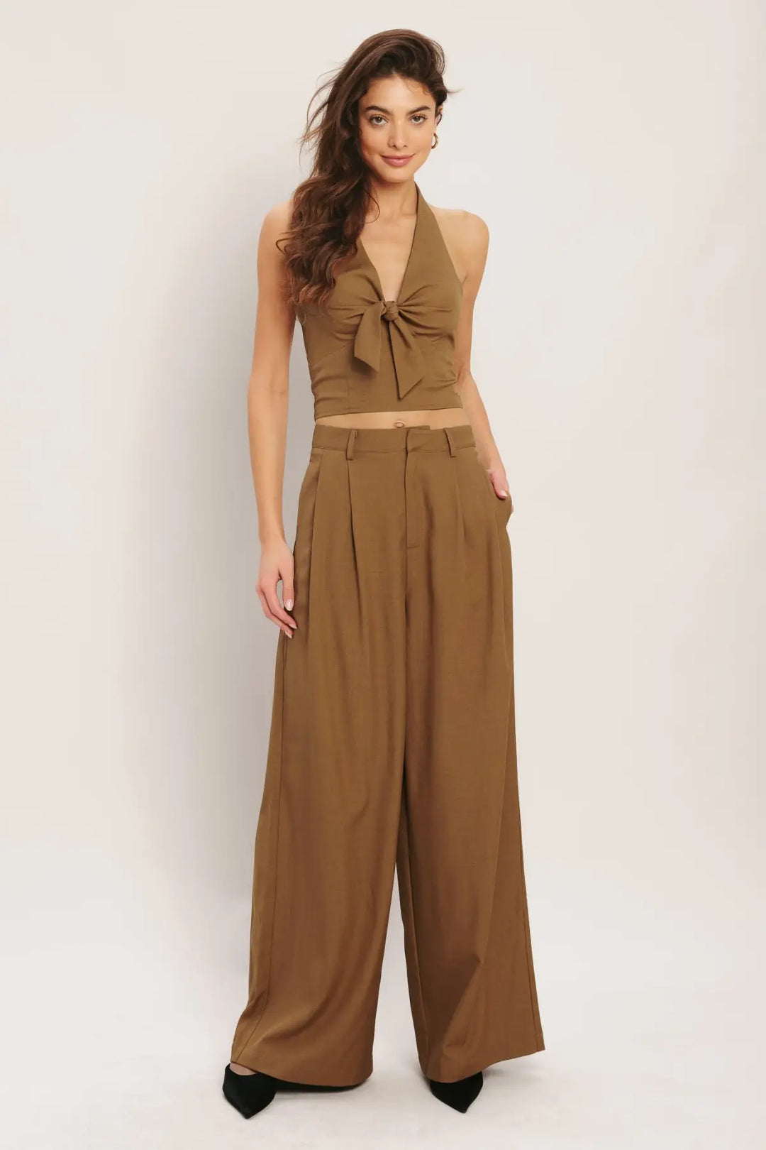 UMBER FLOW WOVEN WIDE LEG PANTS - PANTS