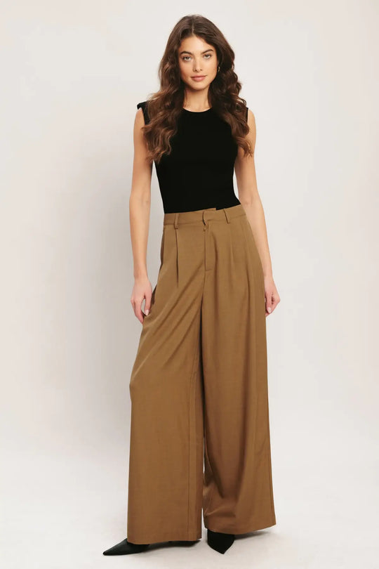 UMBER FLOW WOVEN WIDE LEG PANTS - PANTS