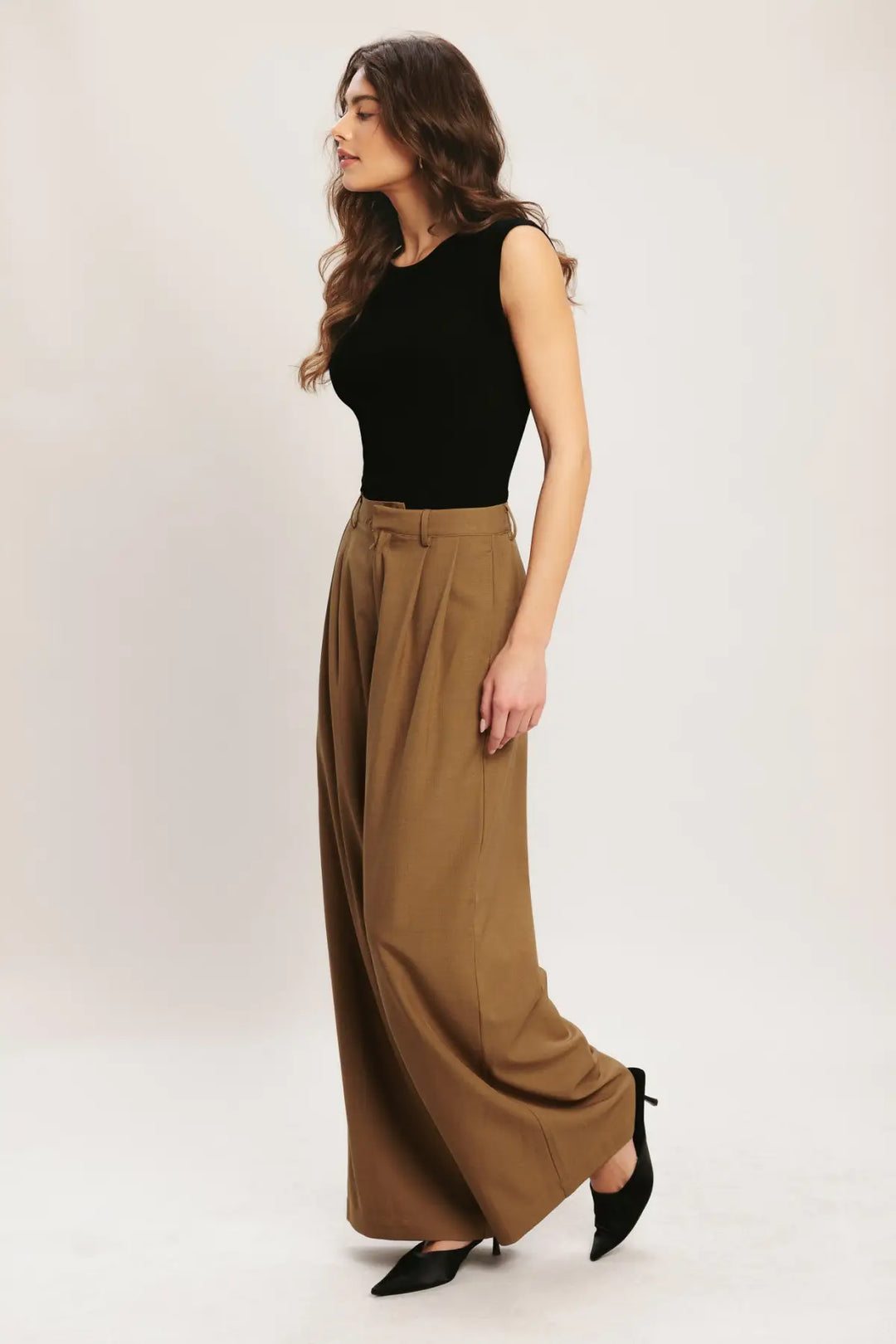 UMBER FLOW WOVEN WIDE LEG PANTS - PANTS