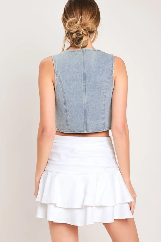 CLOUD FRILL WOVEN SKORT - SHORTS