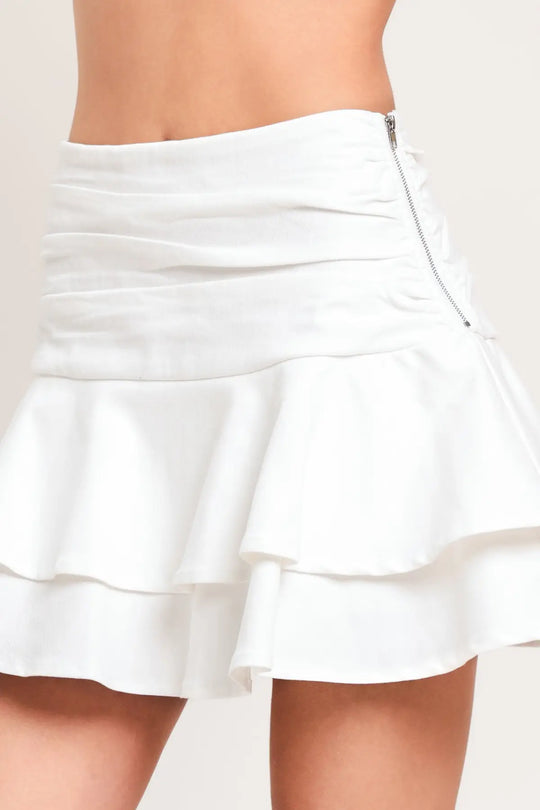 CLOUD FRILL WOVEN SKORT - SHORTS