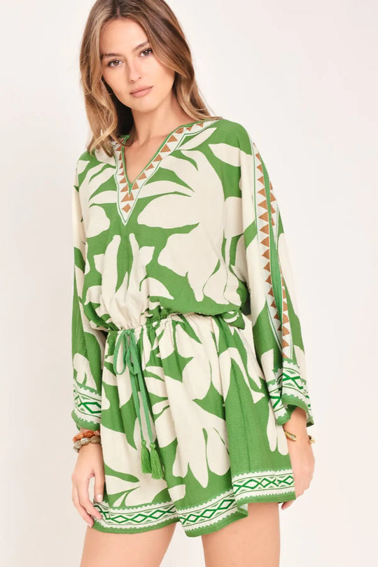 VACATION MODE WOVEN ROMPER - ROMPER