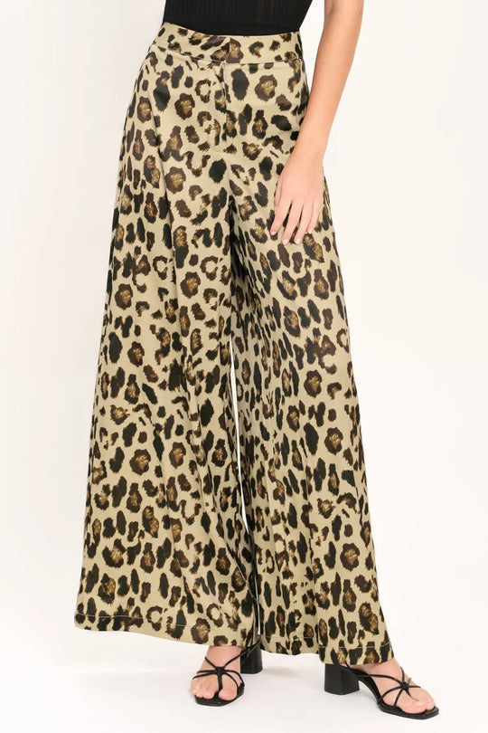 JUNGLE GLAM WOVEN WIDE LEG PANTS - PANTS