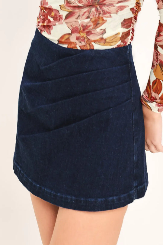 AUTUMN LEAF DENIM SKORT - SHORTS