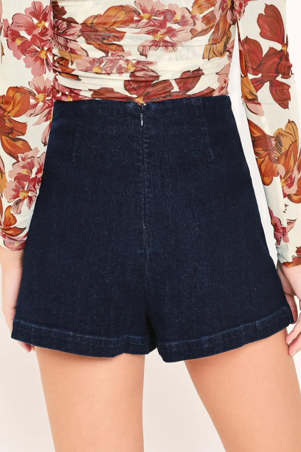 AUTUMN LEAF DENIM SKORT - SHORTS