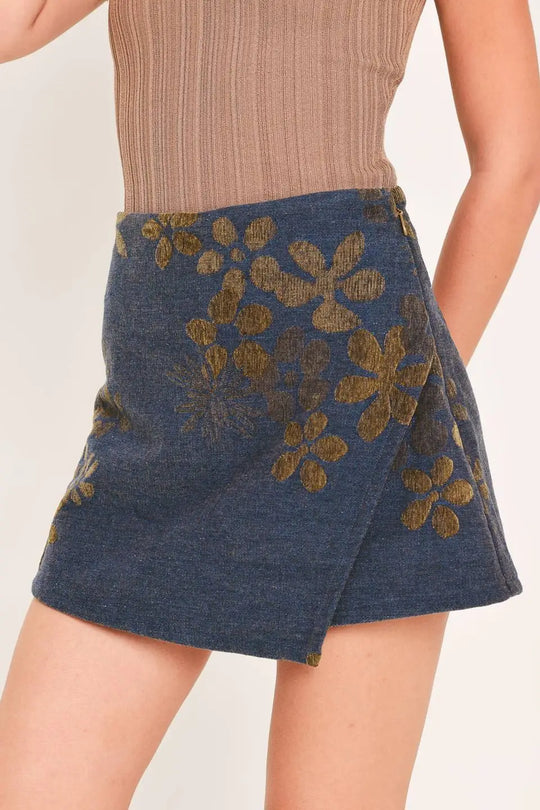 COPPER BLOSSOM WOVEN SKORT - SHORTS