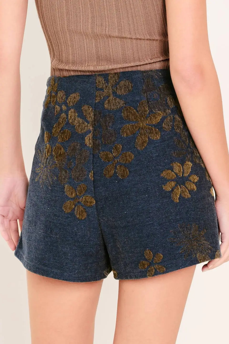 COPPER BLOSSOM WOVEN SKORT - SHORTS