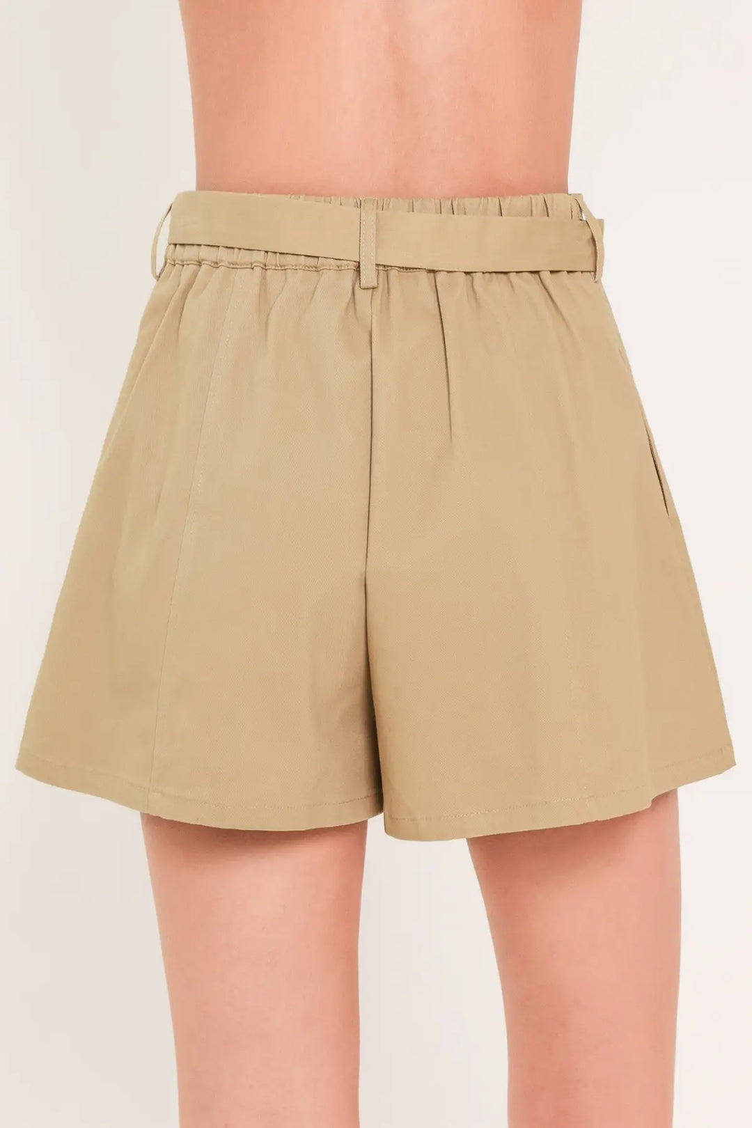 BEIGE MORNING FLUTTER WOVEN SHORTS - SHORTS