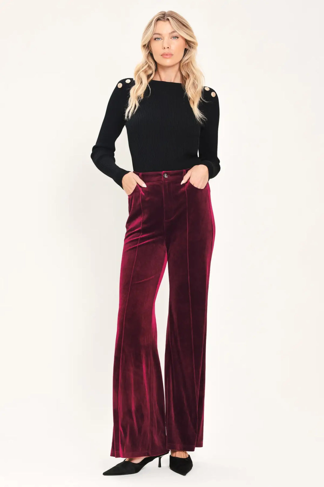 BORDEAUX EDGE BURGUNDY TAILORED PANTS