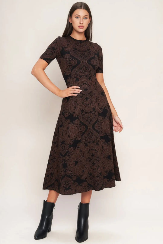 GOTHIC MUSE JACQUARD SWEATER MIDI DRESS - SWEATERS
