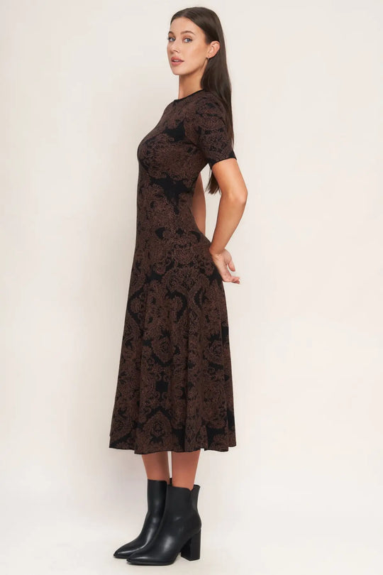 GOTHIC MUSE JACQUARD SWEATER MIDI DRESS - SWEATERS