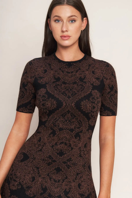 GOTHIC MUSE JACQUARD SWEATER MIDI DRESS - SWEATERS