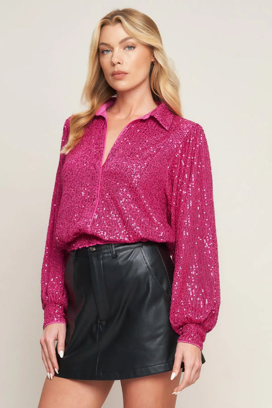 FREEDOM CALLS SEQUIN TOP - TOPS