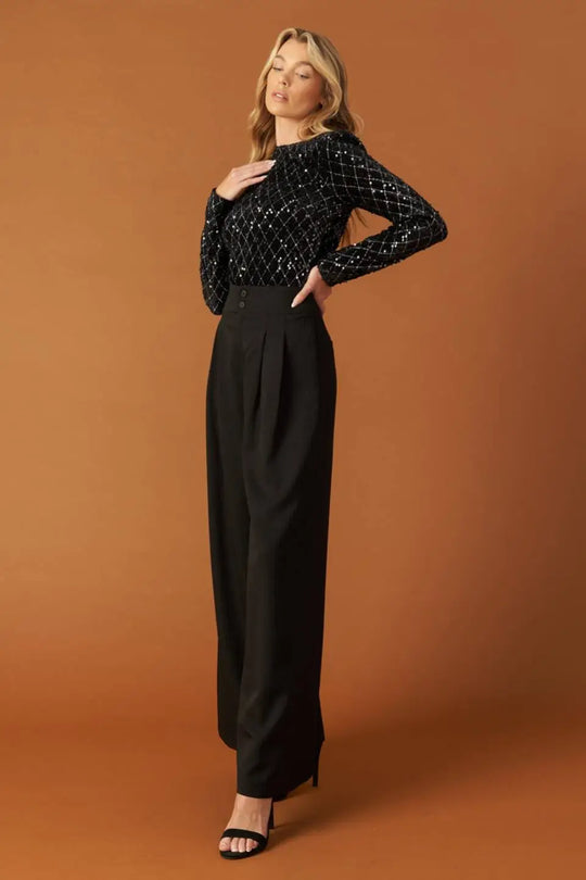 RUNNING OUT OF TIME SEQUIN BODYSUIT - TOPS