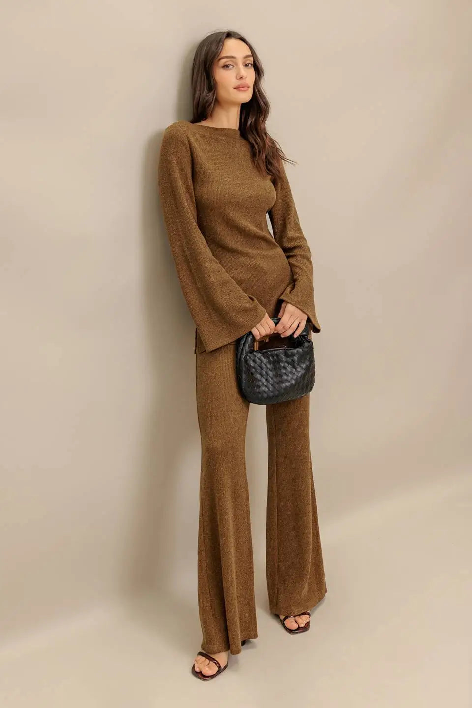 FLARE TOUCH SOLID TUNIC TOP - TOPS