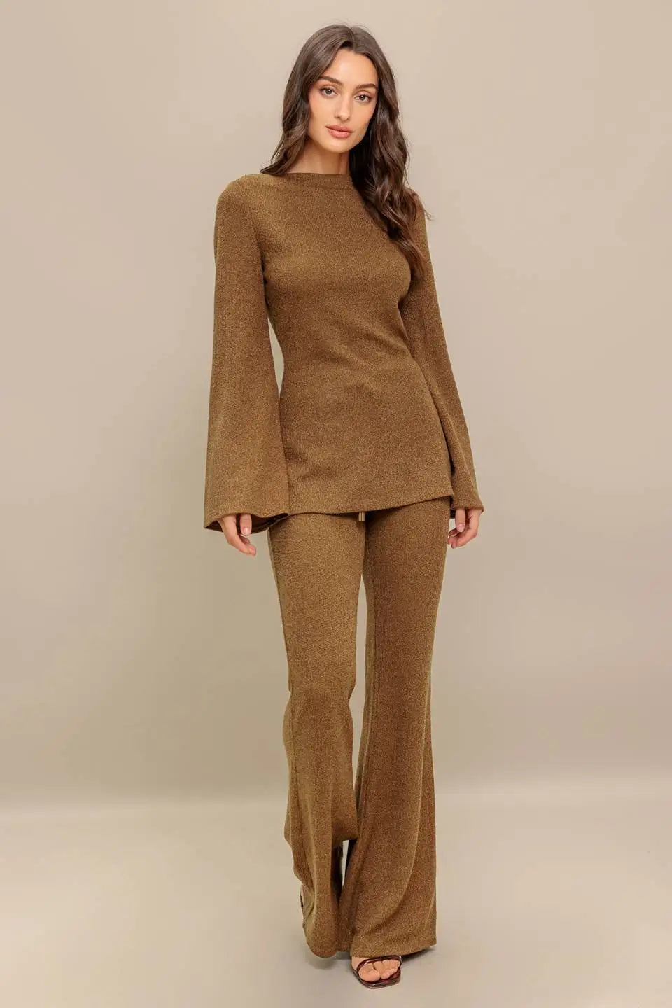 FLARE TOUCH SOLID TUNIC TOP - TOPS