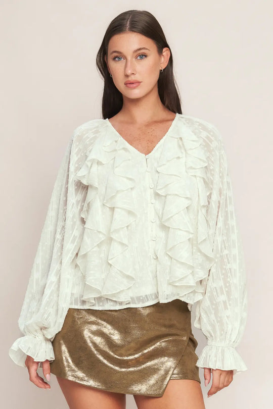 MILK & MOONLIGHT WOVEN TOP - TOPS