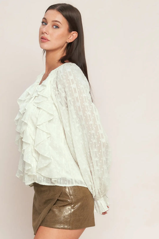 MILK & MOONLIGHT WOVEN TOP - TOPS
