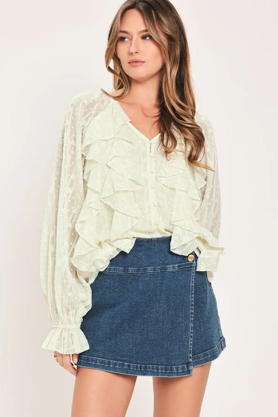 MILK &amp; MOONLIGHT WOVEN TOP
