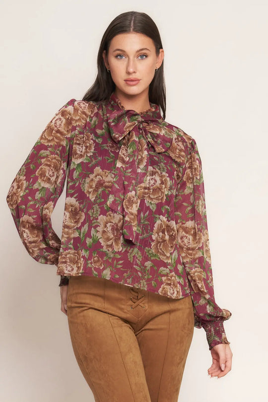WHISPERING GARDEN WOVEN TOP - TOPS