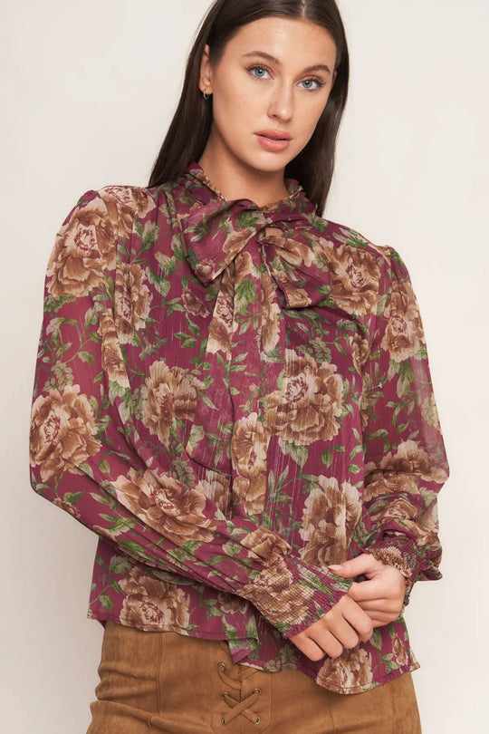WHISPERING GARDEN WOVEN TOP - TOPS