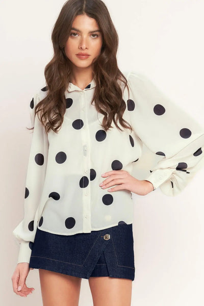 PLAYFUL CONFIDENCE WOVEN TOP