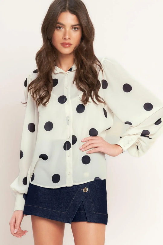 PLAYFUL CONFIDENCE WOVEN TOP - TOPS