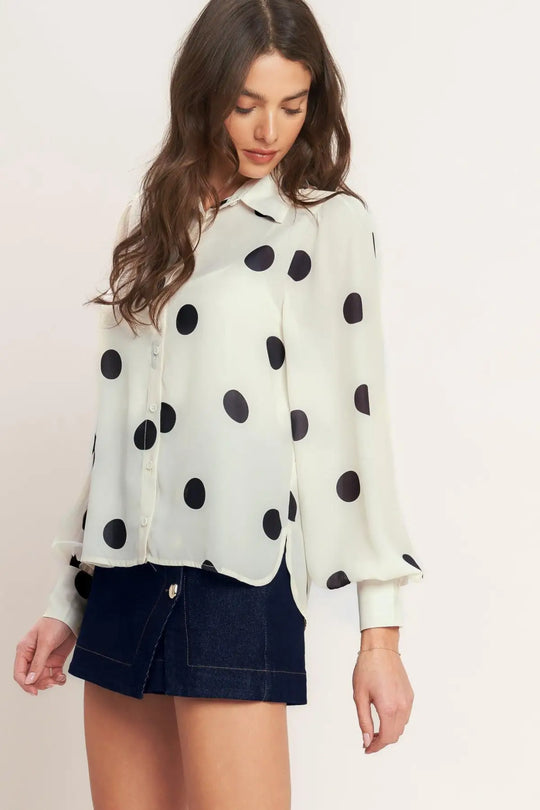 PLAYFUL CONFIDENCE WOVEN TOP - TOPS