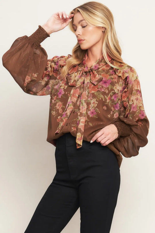 EARTHLY ROMANCE WOVEN TOP - TOPS