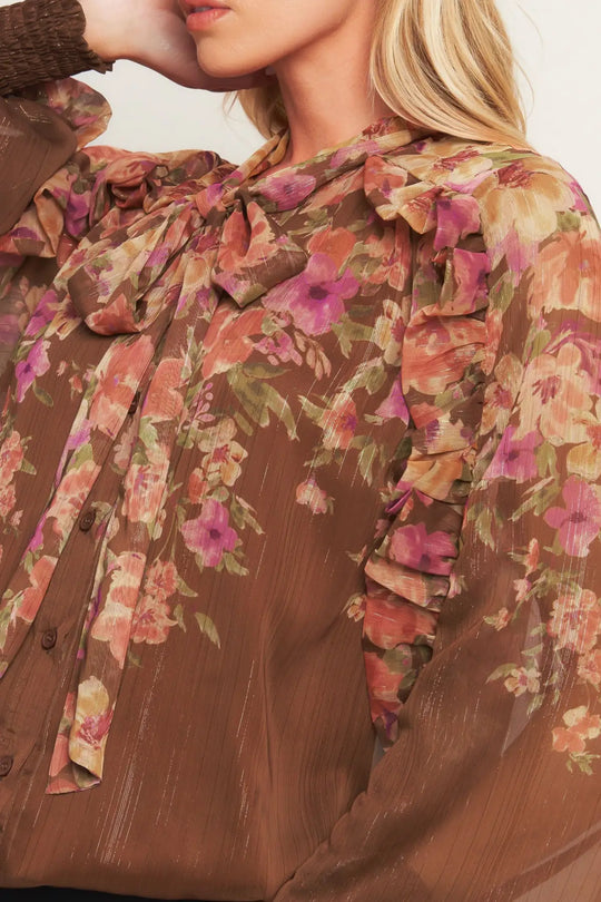 EARTHLY ROMANCE WOVEN TOP - TOPS