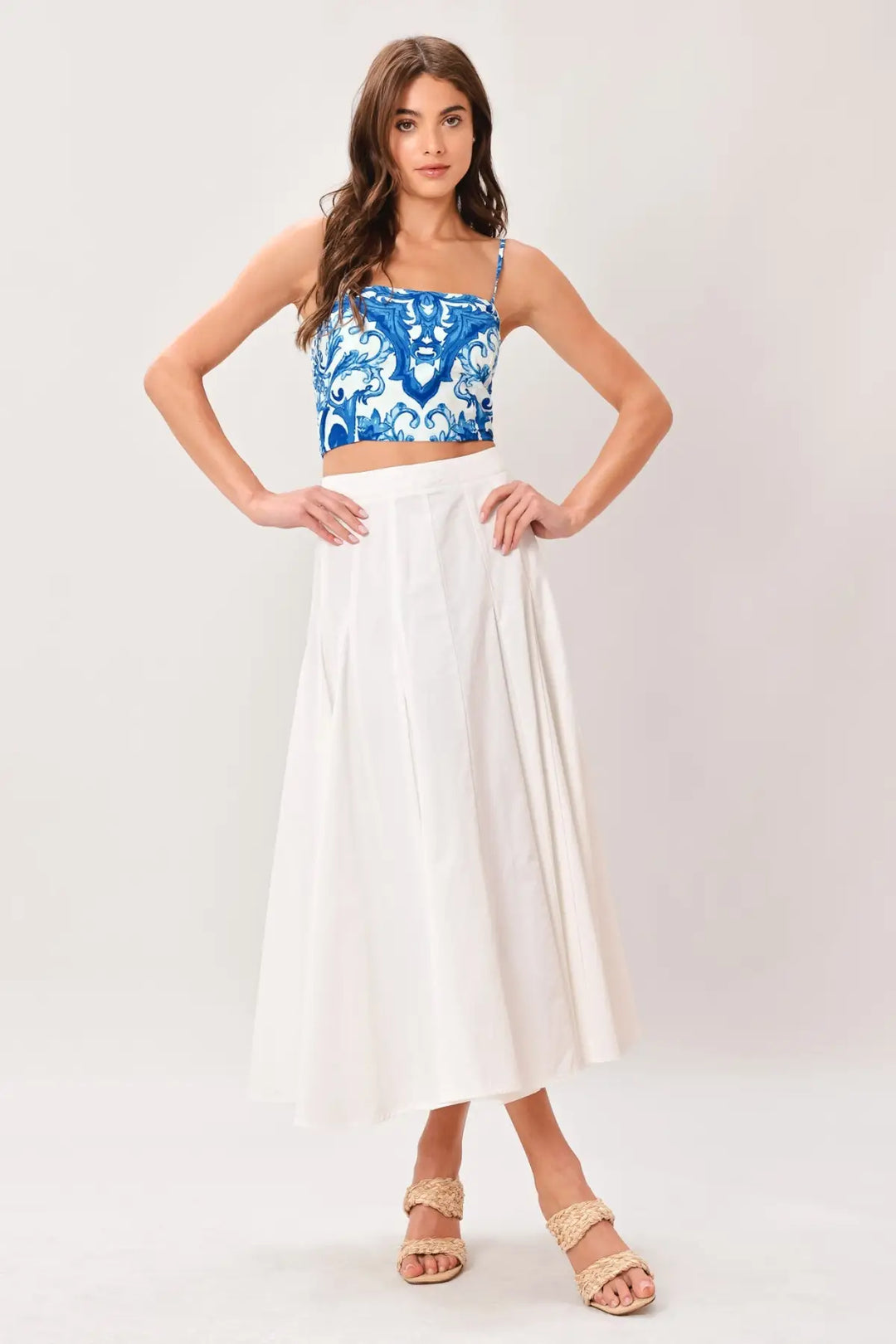 COASTAL MOSAIC WOVEN CROP TOP
