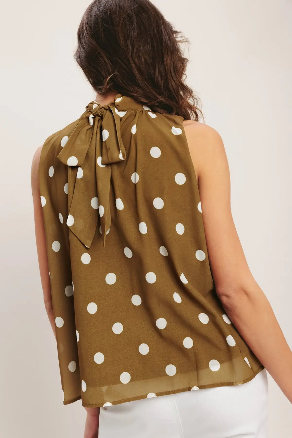 RETRO POP DOT WOVEN TOP - TOPS