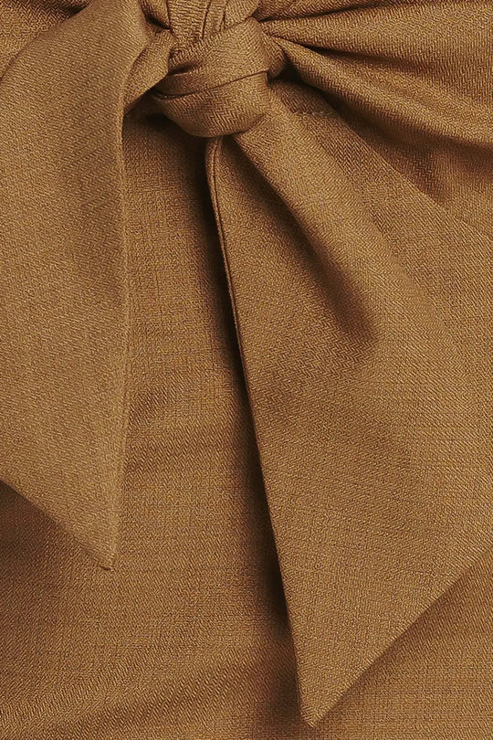 UMBER FLOW WOVEN HALTER TOP - TOPS